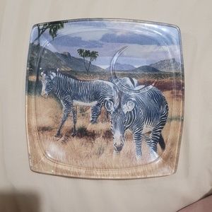 Decor Glass Safari animal plates